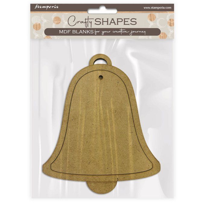 Support à customiser en MDF, Stampéria - Cloche, dimension 12x14.5cm environ 