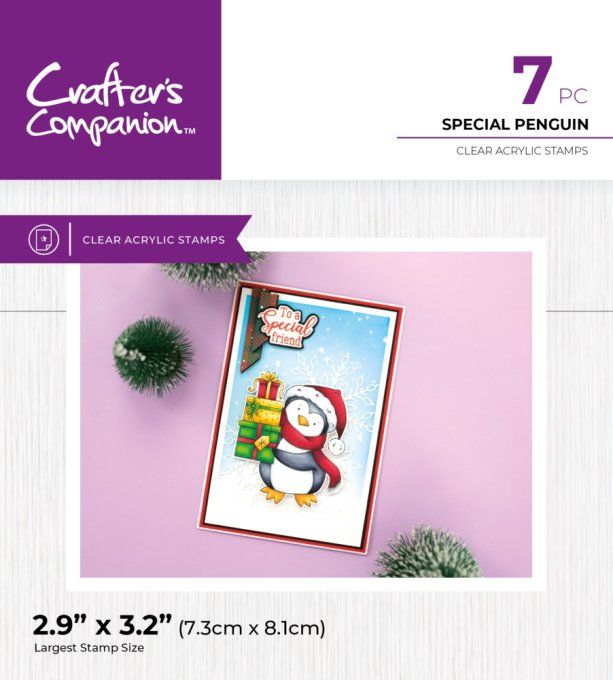 Planche de 7 tampons clears, Crafter's companion, Special penguin