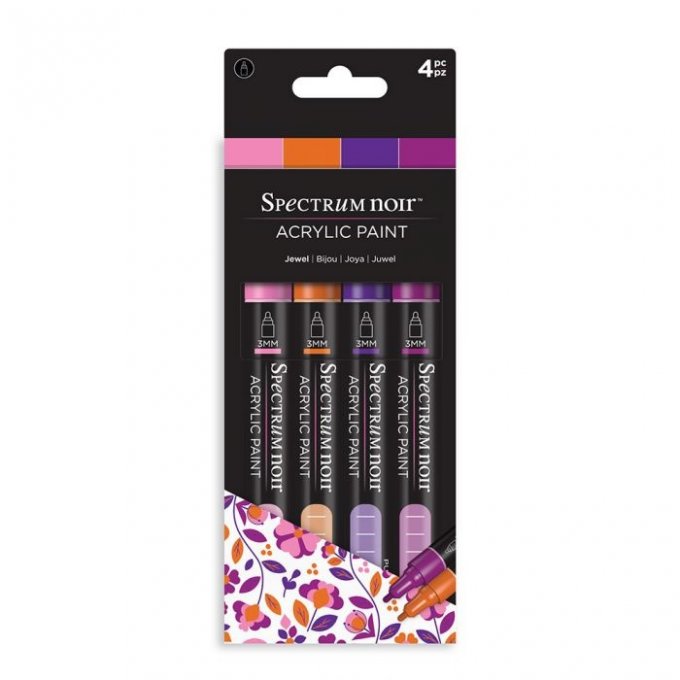 4 feutres acryliques, Spectrum noir - opaque, gamme Jewel