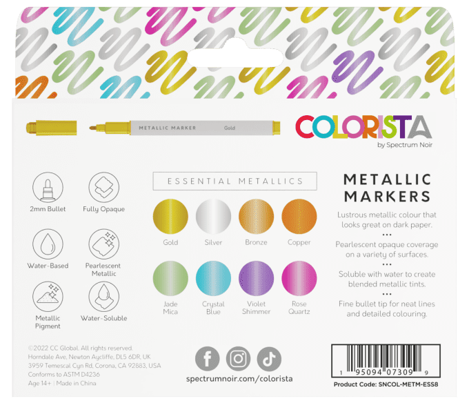 8 metallic markers - Colorista by spectrum noir