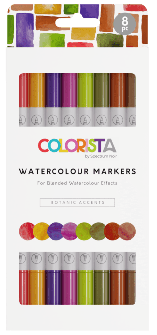 8 Watercolour markers - Colorista by spectrum noir - Botanic accents