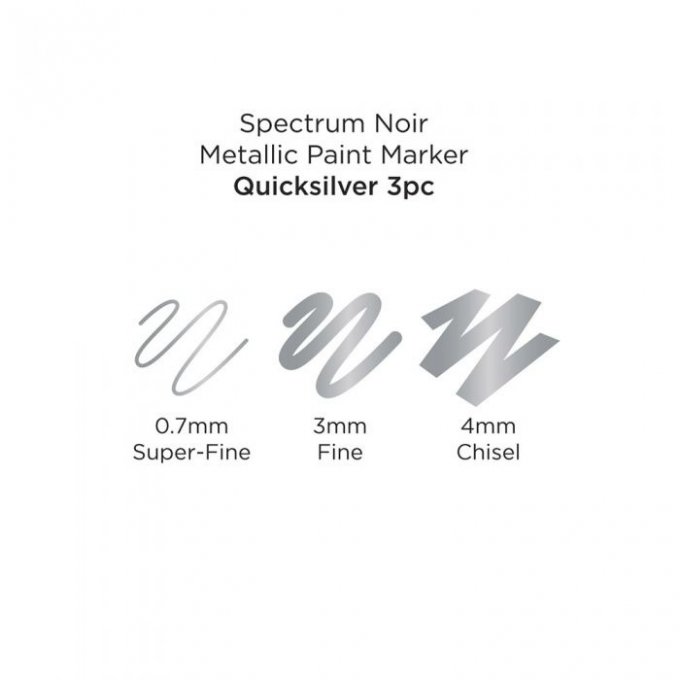 3 marqueurs de peinture métallisée, Spectrum noir - couleur Quicksilver