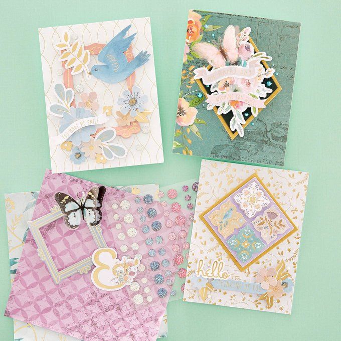 12 Die-cuts/chipboards cartonnées - Spellbinders - Cadres, collection Floral Friendship