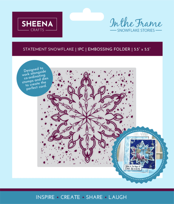 Classeur d'embossage, Sheena Crafts - in the frame, Statement snowflake -dimension: 12.7x12.7cm env.