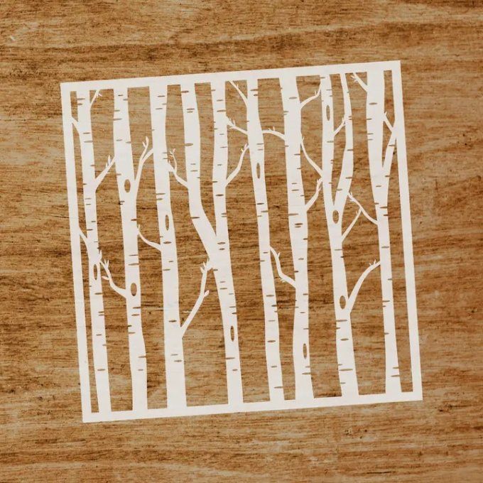 Pochoir/mask - Arbres - 14.7x14.7cm environ