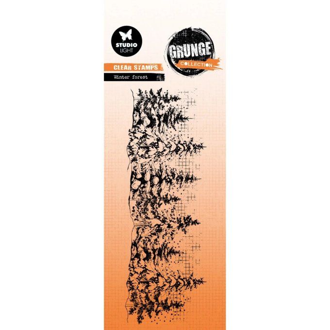 Tampon clear, Studio Light, Winter forest - dimension : 5x15cm environ, grunge collection