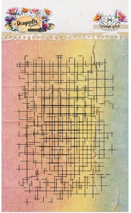 1 Tampon de fond clear, Studio Light,grunge grid - dimension  : 9.5x14cm environ