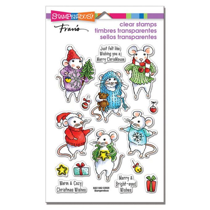 Planche de 14 Tampons clears - Souris, Stampendous, dimension de la planche : 10x14.5cm environ