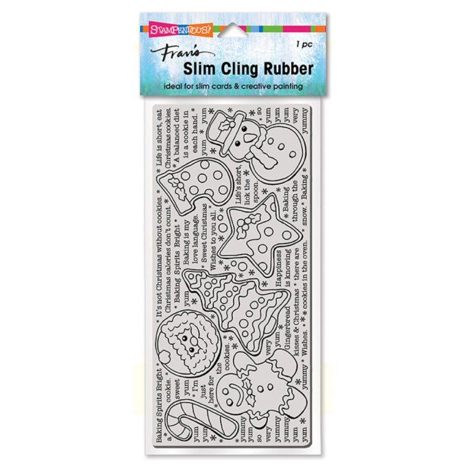 1 Tampon slim de fond caoutchouc (tampon cling) - Stampendous, Holiday cookies