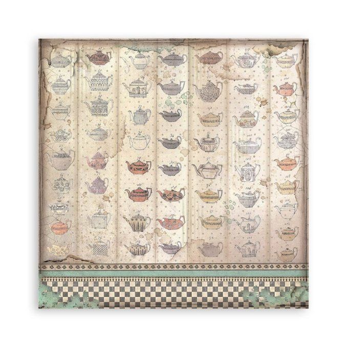 4 tissus polyester, collection : Alice - Stamperia - dimension : 30x30cm