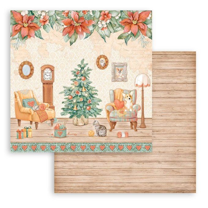 Collection All around Xmas, 20x20cm - 10 feuilles motif recto verso- Stamperia- 190g