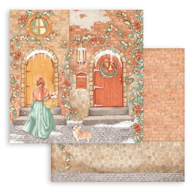 Collection All around Xmas, 20x20cm - 10 feuilles motif recto verso- Stamperia- 190g