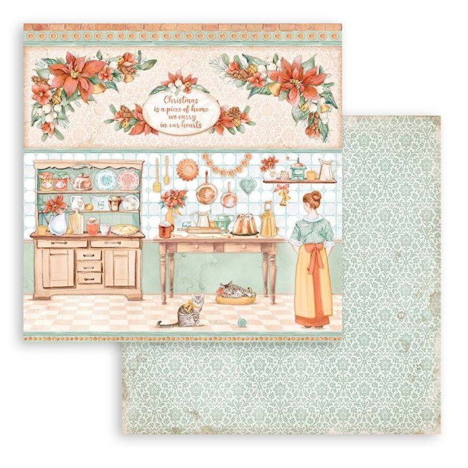 Collection All around Xmas, 20x20cm - 10 feuilles motif recto verso- Stamperia- 190g