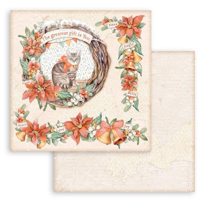 Collection All around Xmas, 20x20cm - 10 feuilles motif recto verso- Stamperia- 190g