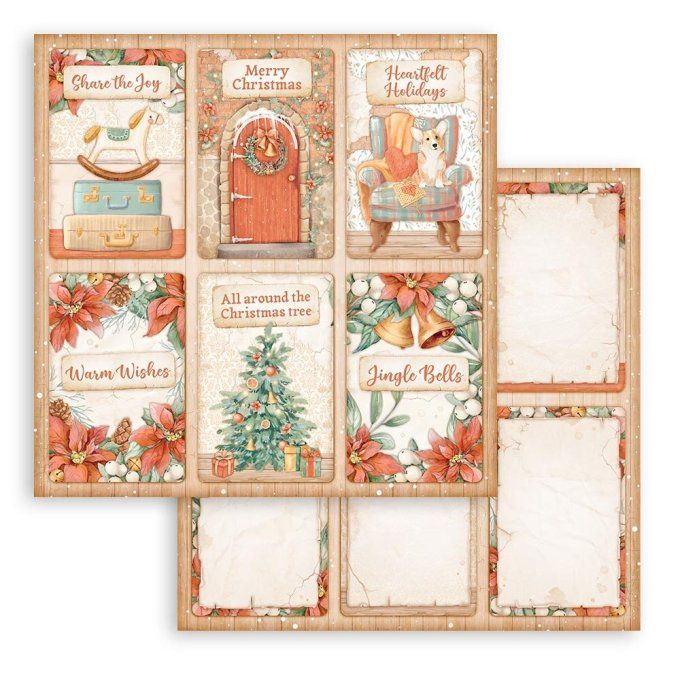 Collection All around Xmas, 20x20cm - 10 feuilles motif recto verso- Stamperia- 190g