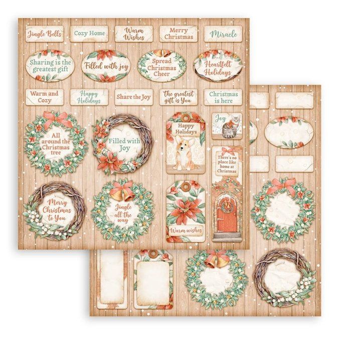 Collection All around Xmas, 20x20cm - 10 feuilles motif recto verso- Stamperia- 190g