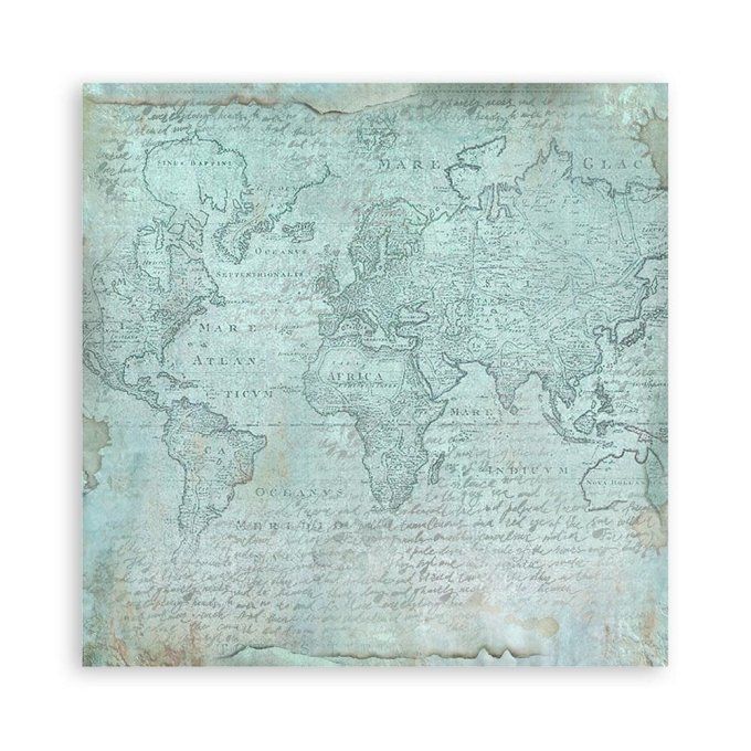 4 tissus polyester, collection : Around the world - Stamperia - dimension : 30x30cm