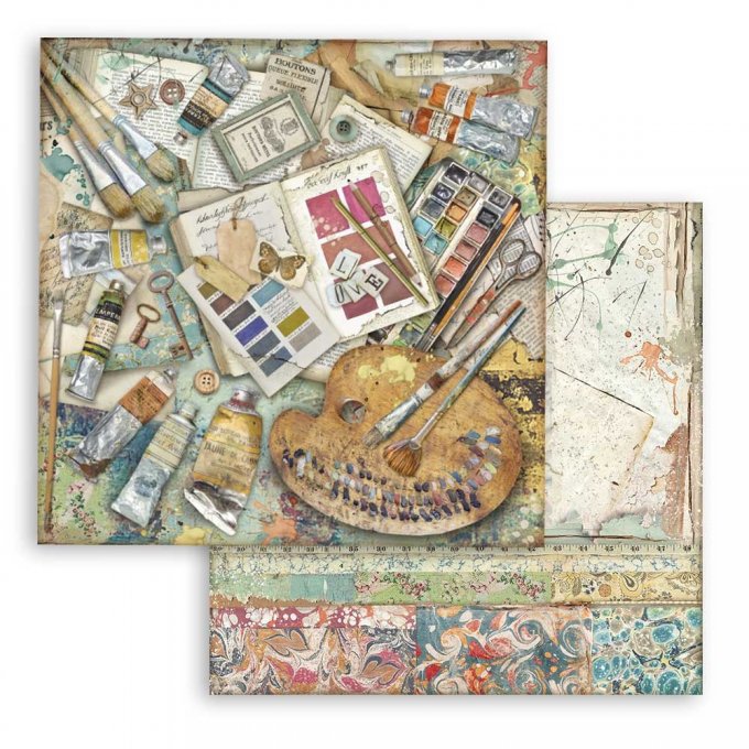 Collection Atelier des arts, 30x30cm - 10 feuilles motif recto verso - Stamperia