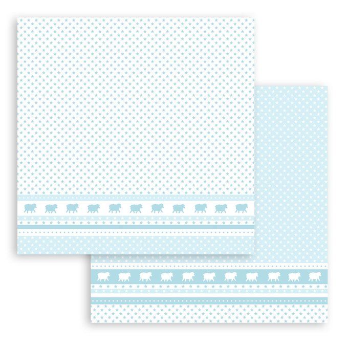 Collection Babydream blue, 20x20cm - 10 feuilles motif recto verso - Stamperia - 190g - backgrounds