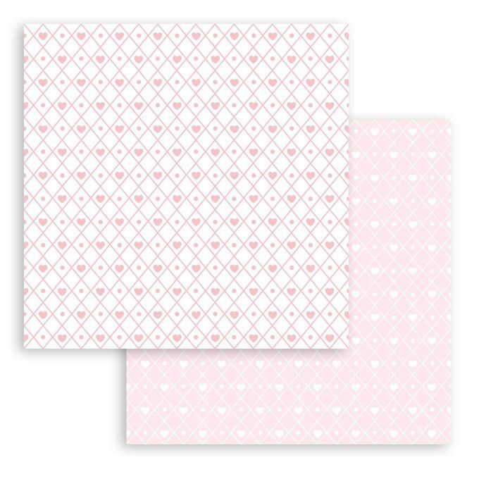 Collection Babydream pink, 20x20cm - 10 feuilles motif recto verso - Stamperia - 190g, backgrounds