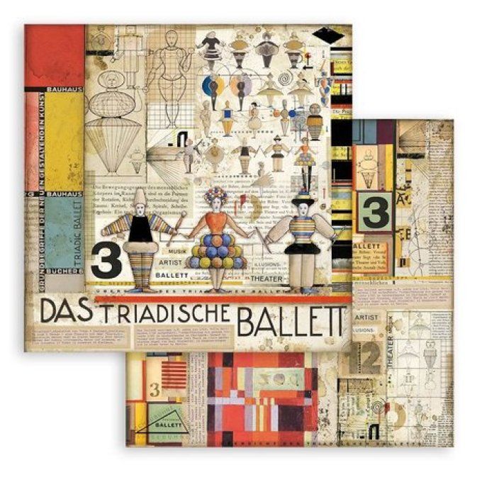 Collection Bauhaus, 15x15cm - 10 feuilles motif recto verso - Stamperia - 190g