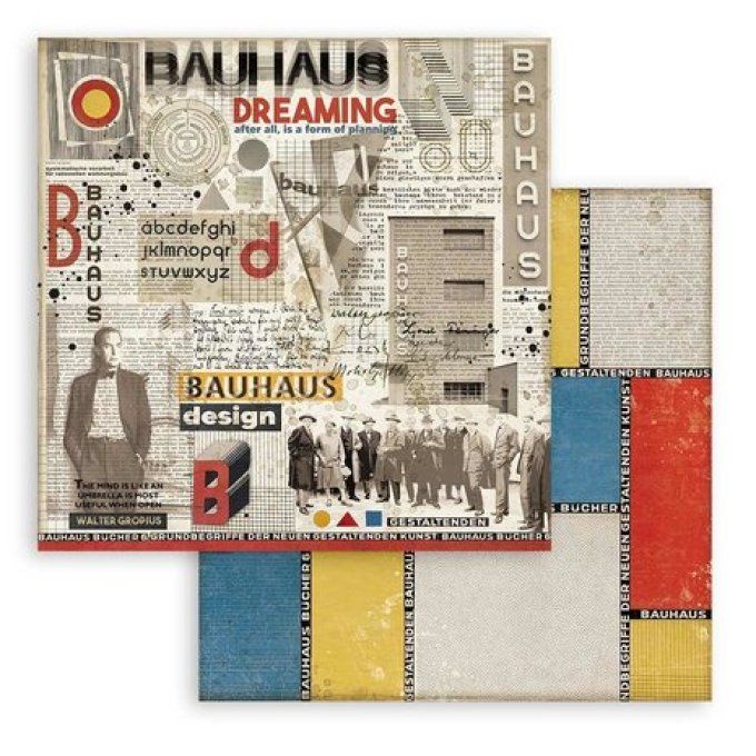 Collection Bauhaus, 20x20cm - 10 feuilles motif recto verso - Stamperia