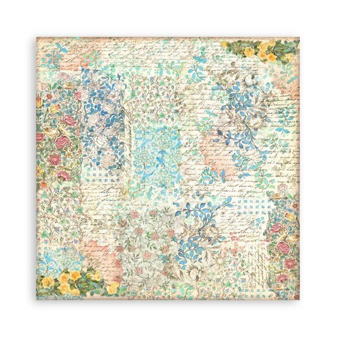 4 tissus polyester, collection : Blue dream - Stamperia - dimension : 30x30cm