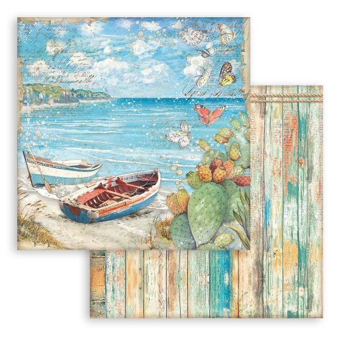 Collection Blue dream, 30x30cm - 10 feuilles motif recto verso - Stamperia - 190g 