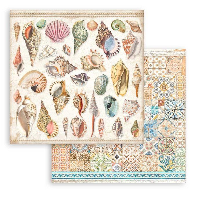 Collection Blue dream, 30x30cm - 10 feuilles motif recto verso - Stamperia - 190g 