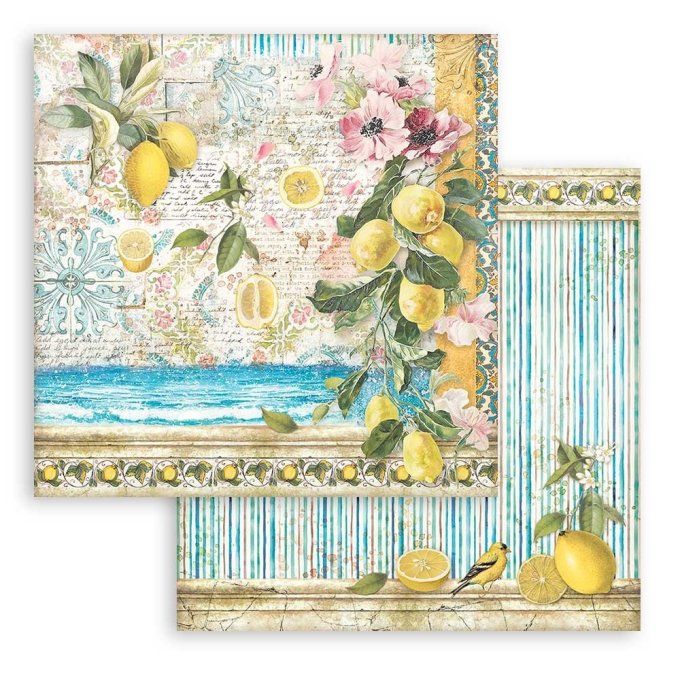 Collection Blue dream, 20x20cm - 10 feuilles motif recto verso - Stamperia - 190g
