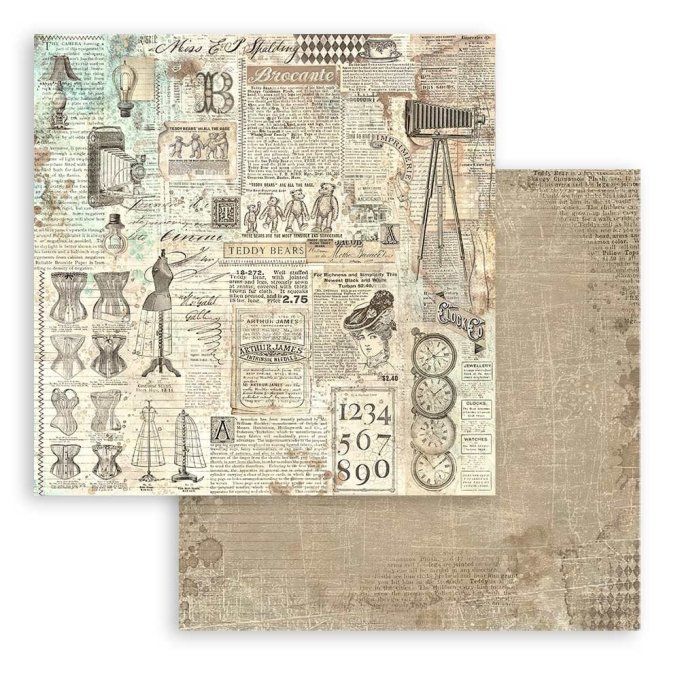Collection Brocante Antiques, 30.5x30.5cm, Stamperia - 10 feuilles - background
