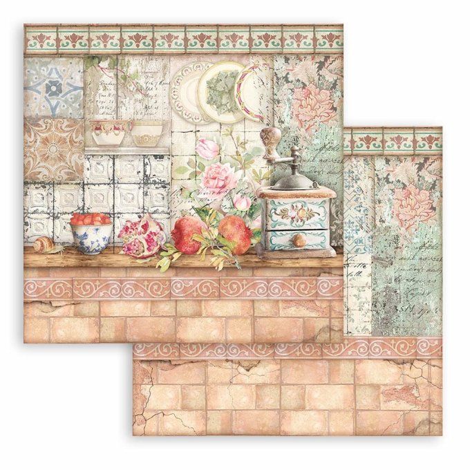 Collection Casa granada, 30x30cm - 10 feuilles motif recto verso - Stamperia - 190g