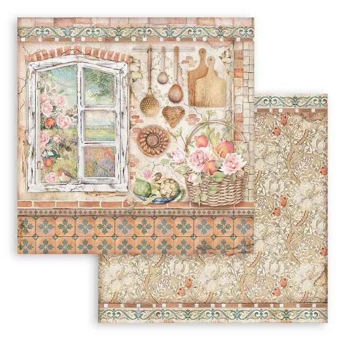 Collection Casa granada, 30x30cm - 10 feuilles motif recto verso - Stamperia - 190g