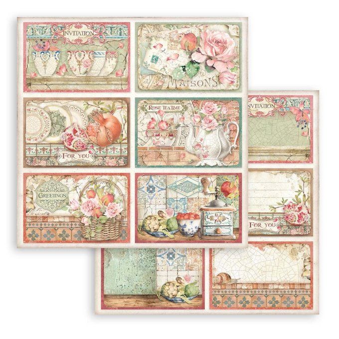 Collection Casa granada, 30x30cm - 10 feuilles motif recto verso - Stamperia - 190g