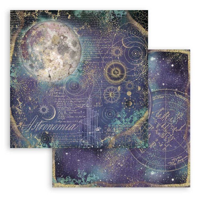 Collection Cosmos Infinity, 30x30cm - 10 feuilles motif recto verso - Stamperia - 190g