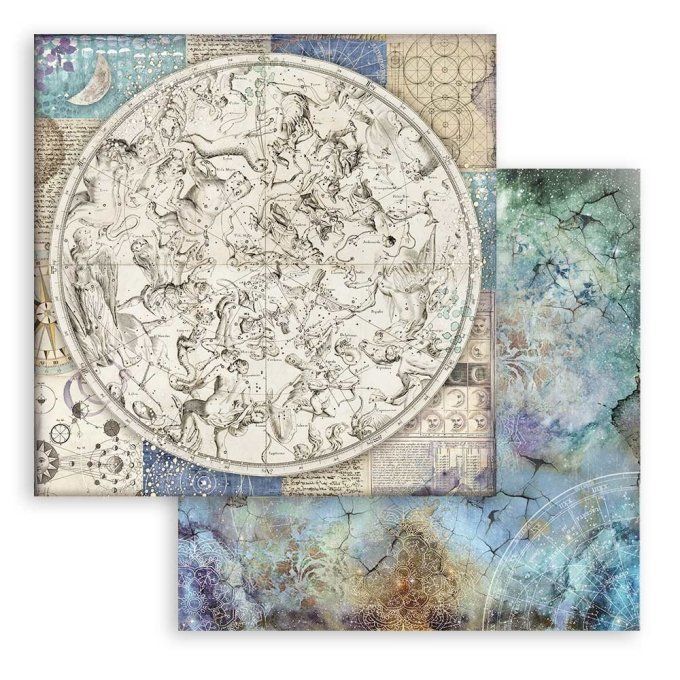 Collection Cosmos Infinity, 30x30cm - 10 feuilles motif recto verso - Stamperia - 190g