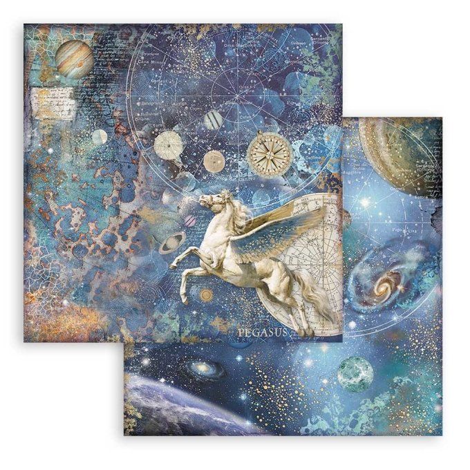 Collection Cosmos Infinity, 30x30cm - 10 feuilles motif recto verso - Stamperia - 190g