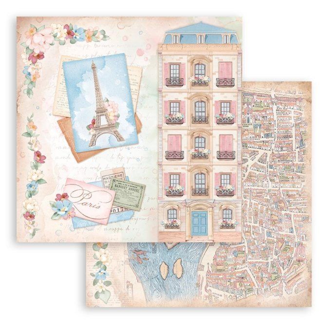 Collection Oh là là, 20x20cm - 10 feuilles motif recto verso - Stamperia - 190g