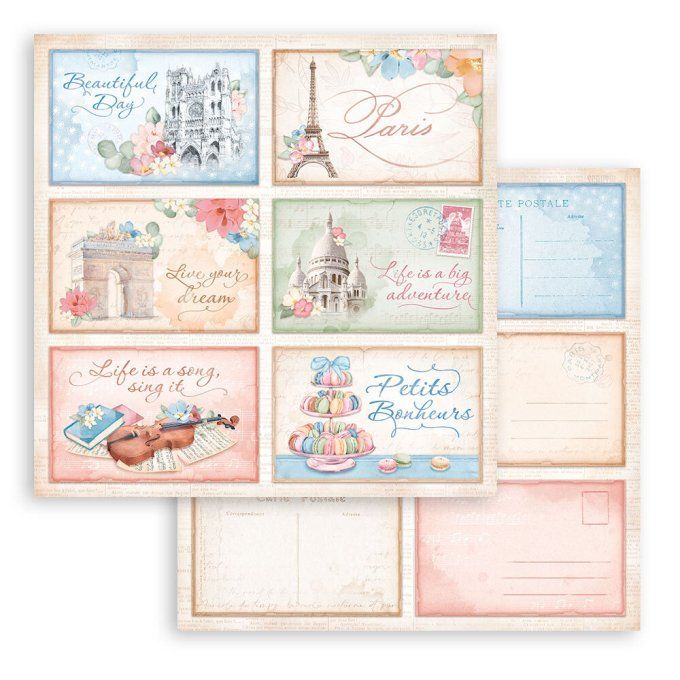 Collection Oh là là, 20x20cm - 10 feuilles motif recto verso - Stamperia - 190g