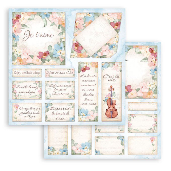 Collection Oh là là, 20x20cm - 10 feuilles motif recto verso - Stamperia - 190g