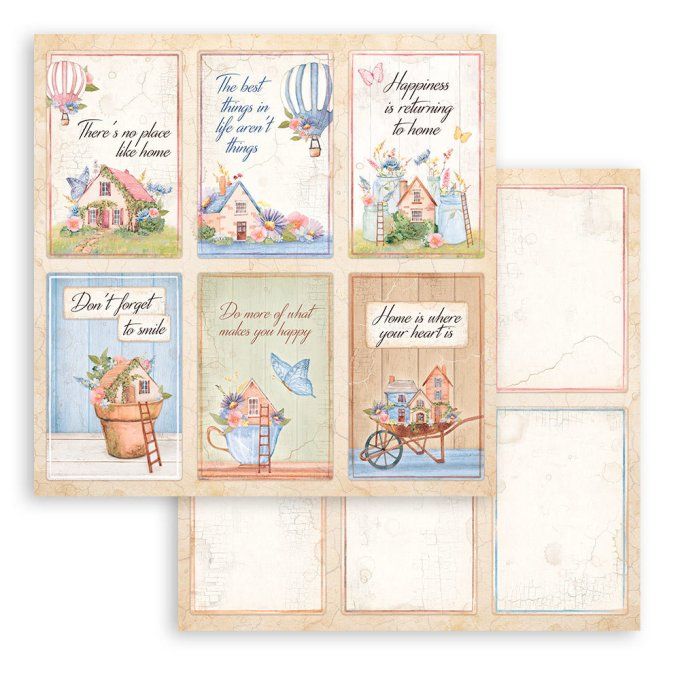 Collection Welcome Home, 20x20cm - 10 feuilles motif recto verso - Stamperia - 190g