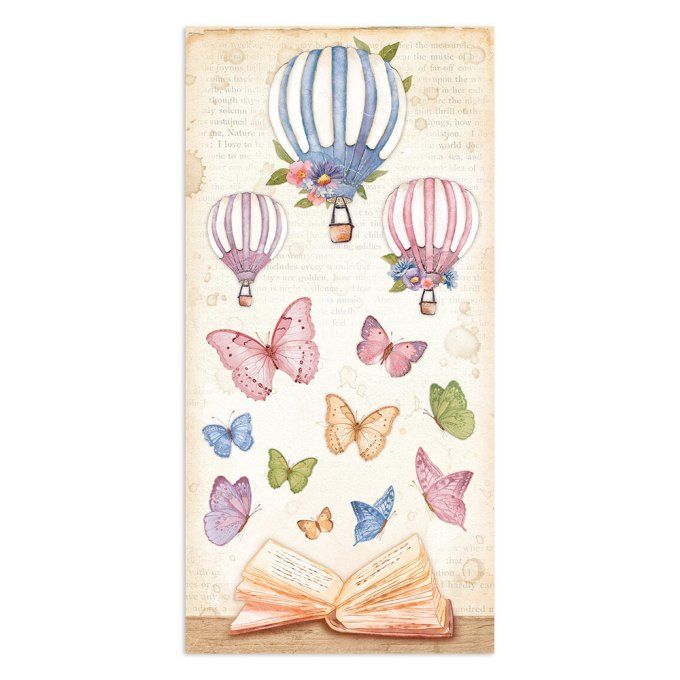 10 feuilles, motif recto verso, dim. 15x30.5cm, collec. : Welcome Home - Stamperia