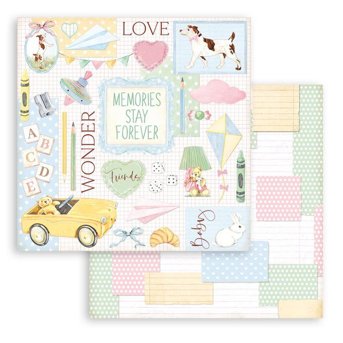 Collection Daydream, 20x20cm - 10 feuilles motif recto verso - Stamperia - 190g
