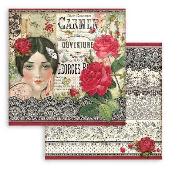 Collection Desire, 15x15cm - 10 feuilles motif recto verso - Stamperia - 190g