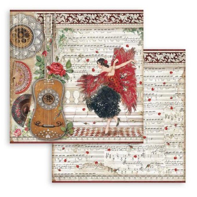 Collection Desire, 15x15cm - 10 feuilles motif recto verso - Stamperia - 190g