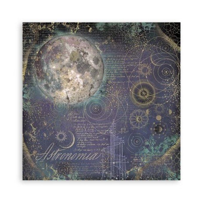 4 tissus polyester, collection : Cosmos Infinity  - Stamperia - dimension : 30x30cm