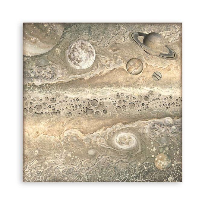 4 tissus polyester, collection : Cosmos Infinity  - Stamperia - dimension : 30x30cm