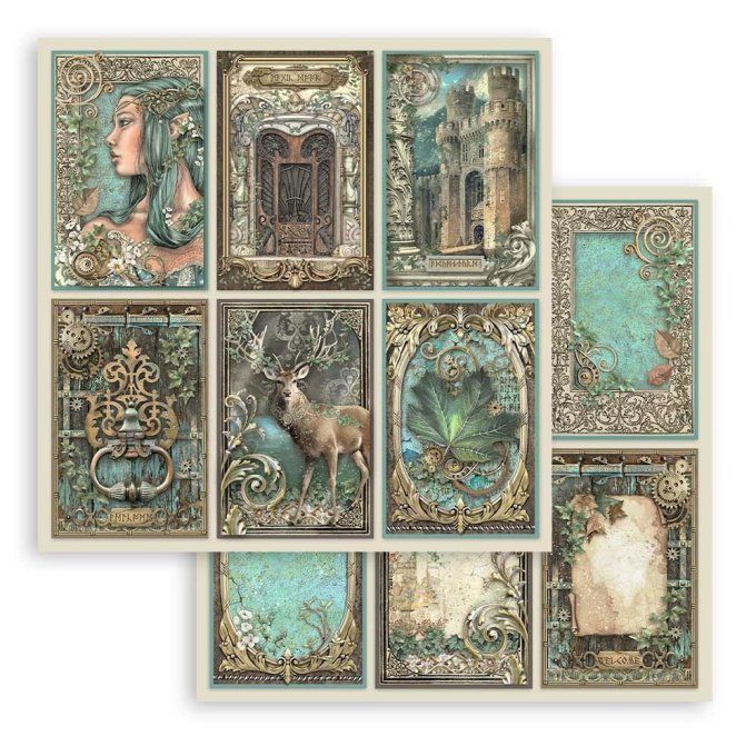 Collection Magic Forest, 30x30cm - 10 feuilles motif recto verso - Stamperia - 190g