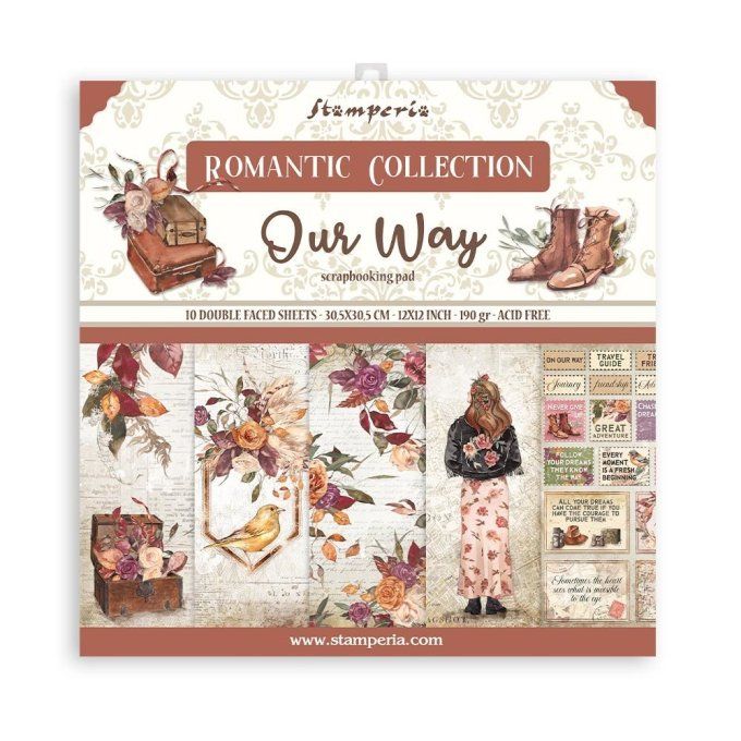 Collection Our way, 30x30cm - 10 feuilles motif recto verso - Stamperia