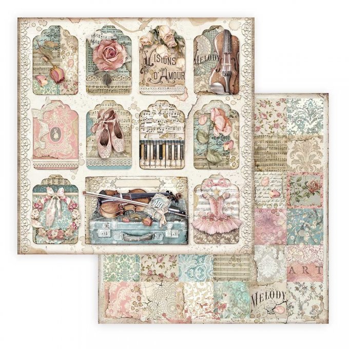 Collection Passion, 30x30cm - 10 feuilles motif recto verso - Stamperia